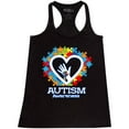 thumbnail image 1 of Shop4Ever Women's Autism Awareness Hands Puzzle Heart Racerback Tank Top X-Small Black, 1 of 5