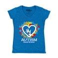 thumbnail image 1 of Shop4Ever Women's Autism Awareness Hands Puzzle Heart Slim Fit V-Neck T-Shirt Small Heather Royal Blue, 1 of 5