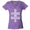 thumbnail image 1 of Shop4Ever Women's Autism Awareness Puzzle Piece Word Cloud Slim Fit V-Neck T-Shirt Medium Heather Purple, 1 of 5