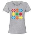 thumbnail image 1 of Shop4Ever Women's Autism Awareness Puzzle Pieces with Words Graphic T-Shirt Small Sports Grey, 1 of 5