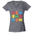 thumbnail image 1 of Shop4Ever Women's Autism Awareness Puzzle Pieces with Words Slim Fit V-Neck T-Shirt Small Heather Charcoal, 1 of 5