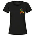 thumbnail image 1 of Shop4Ever Women's Autism Awareness Puzzle Ribbon Pocket Size Graphic T-Shirt Small Black, 1 of 5