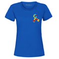 thumbnail image 1 of Shop4Ever Women's Autism Awareness Puzzle Ribbon Pocket Size Graphic T-Shirt XX-Large Royal Blue, 1 of 5