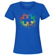 thumbnail image 1 of Shop4Ever Women's Autism Awareness Splatter Paint Puzzle Piece Graphic T-Shirt Medium Royal Blue, 1 of 5