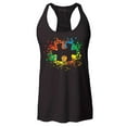 thumbnail image 1 of Shop4Ever Women's Autism Awareness Splatter Paint Puzzle Piece Racerback Tank Top Large Black, 1 of 5