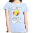 thumbnail image 1 of Shop4Ever Women's Autism Is My Super Power Autism Awareness Graphic T-Shirt Small White, 1 of 5