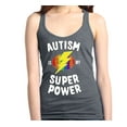 thumbnail image 1 of Shop4Ever Women's Autism Is My Super Power Autism Awareness Racerback Tank Top X-Small Charcoal, 1 of 5