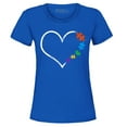 thumbnail image 1 of Shop4Ever Women's Autism Love Heart Puzzle Pieces Graphic T-Shirt Large Royal Blue, 1 of 5