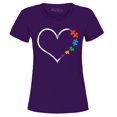 thumbnail image 1 of Shop4Ever Women's Autism Love Heart Puzzle Pieces Graphic T-Shirt XX-Large Purple, 1 of 5