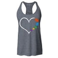 thumbnail image 1 of Shop4Ever Women's Autism Love Heart Puzzle Pieces Racerback Tank Top Large Charcoal, 1 of 5