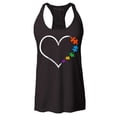 thumbnail image 1 of Shop4Ever Women's Autism Love Heart Puzzle Pieces Racerback Tank Top X-Large Black, 1 of 5