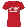 thumbnail image 1 of Shop4Ever Women's Autism Seeing the World Differently Graphic T-Shirt Small Red, 1 of 5