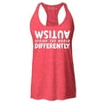 thumbnail image 1 of Shop4Ever Women's Autism Seeing the World Differently Racerback Tank Top Large Red, 1 of 5