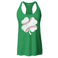 thumbnail image 1 of Shop4Ever Women's Baseball Shamrock Charm St. Patrick's Day Sports Racerback Tank Top X-Large Kelly Green, 1 of 5