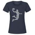 thumbnail image 1 of Shop4Ever Women's Basketball Player Dunk Silhouette Word Cloud Graphic T-Shirt XX-Large Navy, 1 of 5