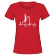 thumbnail image 1 of Shop4Ever Women's Basketball Player Slam Dunk Heartline Heartbeat Graphic T-Shirt Large Red, 1 of 5