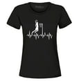 thumbnail image 1 of Shop4Ever Women's Basketball Player Slam Dunk Heartline Heartbeat Graphic T-Shirt XX-Large Black, 1 of 5