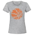 thumbnail image 1 of Shop4Ever Women's Basketball Word Cloud Orange Ball Silhouette Graphic T-Shirt Medium Sports Grey, 1 of 5