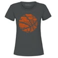 thumbnail image 1 of Shop4Ever Women's Basketball Word Cloud Orange Ball Silhouette Graphic T-Shirt XX-Large Charcoal, 1 of 5