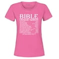 thumbnail image 1 of Shop4Ever Women's Bible Emergency Numbers Verses Available 24/7 Graphic T-Shirt Large Azalea Pink, 1 of 5