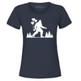 thumbnail image 1 of Shop4Ever Women's Big Foot with Heart Balloons Graphic T-Shirt Medium Navy, 1 of 5