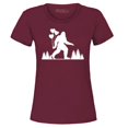 thumbnail image 1 of Shop4Ever Women's Big Foot with Heart Balloons Graphic T-Shirt XX-Large Maroon, 1 of 5