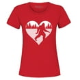 thumbnail image 1 of Shop4Ever Women's Bigfoot Heart Love Sasquatch Valentine Graphic T-Shirt Small Red, 1 of 5