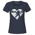 thumbnail image 1 of Shop4Ever Women's Bigfoot Heart Love Sasquatch Valentine Graphic T-Shirt XX-Large Navy, 1 of 5