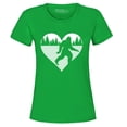 thumbnail image 1 of Shop4Ever Women's Bigfoot Heart Love Sasquatch Valentine Graphic T-Shirt XXX-Large Irish Green, 1 of 5
