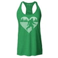 thumbnail image 1 of Shop4Ever Women's Bigfoot Heart Love Sasquatch Valentine Racerback Tank Top X-Large Kelly Green, 1 of 5