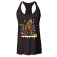thumbnail image 1 of Shop4Ever Women's Bigfoot Santa Christmas Tree Toy Sack Sasquatch Racerback Tank Top Large Black, 1 of 5