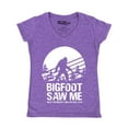 thumbnail image 1 of Shop4Ever Women's Bigfoot Saw Me But Nobody Believes Him Slim Fit V-Neck T-Shirt Small Heather Purple, 1 of 5