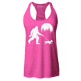 thumbnail image 1 of Shop4Ever Women's  Bigfoot Walking Wiener Dog Funny Sasquatch Dachshund Racerback Tank Top Large Fuchsia, 1 of 5
