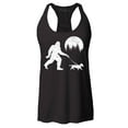 thumbnail image 1 of Shop4Ever Women's  Bigfoot Walking Wiener Dog Funny Sasquatch Dachshund Racerback Tank Top Small Black, 1 of 5