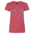 thumbnail image 1 of Shop4Ever Women's Blue Puzzle Piece Autism Awareness Graphic T-Shirt XXX-Large Heather Red, 1 of 3