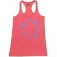 thumbnail image 1 of Shop4Ever Women's Blue Puzzle Piece Autism Awareness Racerback Tank Top X-Large Red, 1 of 3