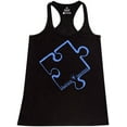 thumbnail image 1 of Shop4Ever Women's Blue Puzzle Piece Autism Awareness Racerback Tank Top X-Small Black, 1 of 3