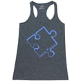 thumbnail image 1 of Shop4Ever Women's Blue Puzzle Piece Autism Awareness Racerback Tank Top X-Small Charcoal, 1 of 3