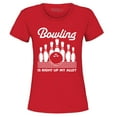thumbnail image 1 of Shop4Ever Women's Bowling is Right Up My Alley Bowler Graphic T-Shirt Small Red, 1 of 5