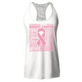 thumbnail image 1 of Shop4Ever Women's Breast Cancer Awareness Pink Ribbon Word Cloud Racerback Tank Top Small White, 1 of 5