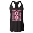 thumbnail image 1 of Shop4Ever Women's Breast Cancer Awareness Pink Ribbon Word Cloud Racerback Tank Top XX-Large Black, 1 of 5
