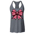 thumbnail image 1 of Shop4Ever Women's Breast Cancer Bow Racerback Tank Top Large Charcoal, 1 of 5