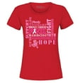 thumbnail image 1 of Shop4Ever Women's Breast Cancer Support Fight Ribbon Awareness Graphic T-Shirt Large Red, 1 of 5
