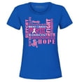 thumbnail image 1 of Shop4Ever Women's Breast Cancer Support Fight Ribbon Awareness Graphic T-Shirt Medium Royal Blue, 1 of 5