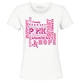 thumbnail image 1 of Shop4Ever Women's Breast Cancer Support Fight Ribbon Awareness Graphic T-Shirt Medium White, 1 of 5