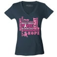 thumbnail image 1 of Shop4Ever Women's Breast Cancer Support Fight Ribbon Awareness Slim Fit V-Neck T-Shirt XX-Large Charcoal, 1 of 5