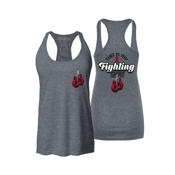 Shop4Ever Women's Breast Cancer This Is My Fighting Shirt  Racerback Tank Top Medium Charcoal