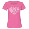 thumbnail image 1 of Shop4Ever Women's Breast Cancer White Ribbon Montage Heart Graphic T-Shirt XXX-Large Azalea Pink, 1 of 5