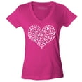thumbnail image 1 of Shop4Ever Women's Breast Cancer White Ribbon Montage Heart Slim Fit V-Neck T-Shirt XX-Large Pink, 1 of 5