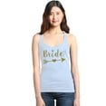 thumbnail image 1 of Shop4Ever Women's Bride Heart Arrow Gold Bridal Wedding Racerback Tank Top Large White, 1 of 5
